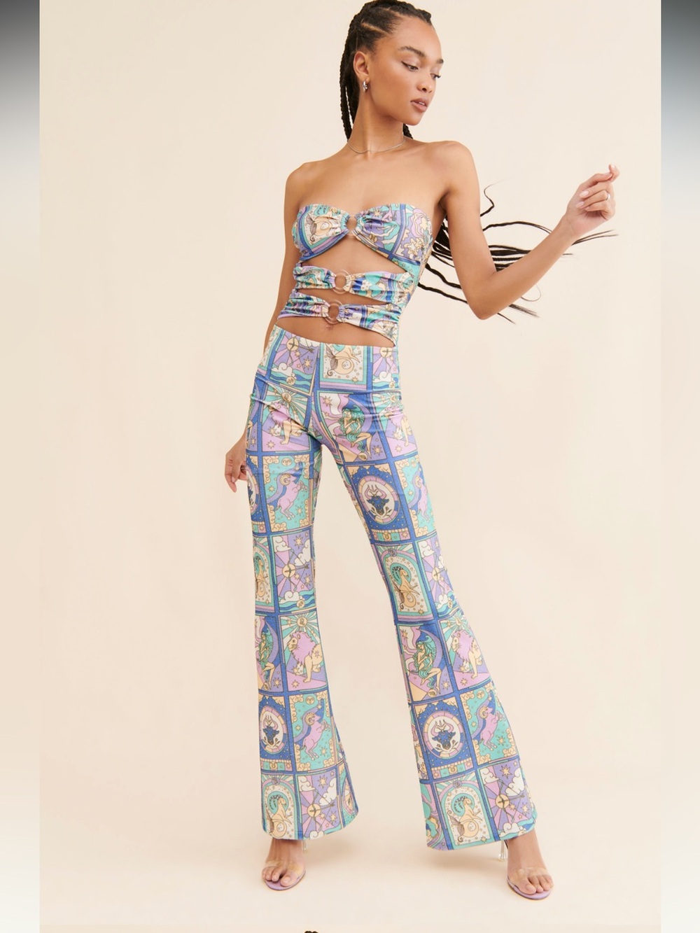 Oceanus Eden Cutout Jumpsuit size Small